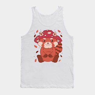 Fall Season Cute Red Panda Tank Top